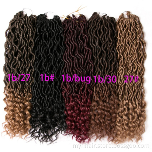 Curly Crochet braid Hair Extensions 18 inch 24 strands/pack Ombre Braiding Hair Synthetic Afro Locs Wholesale